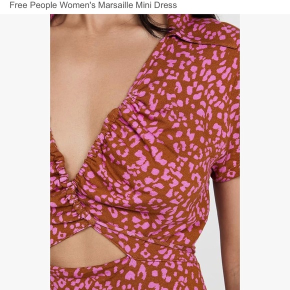 Free People Marsaille Mini Wrap Dress Cheetah Print Festival Size Medium  🐆 ❤️ - Picture 11 of 15